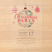 エレガントクリスマスパーティー アクリル招待状 (正面)