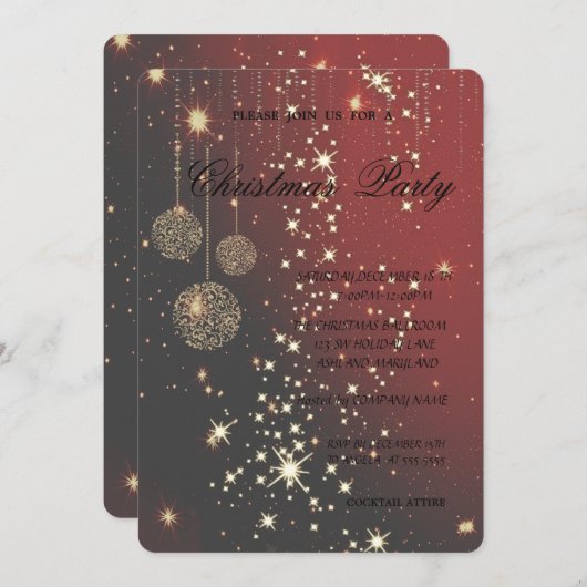 エレガントクリスマスパーティー 招待状 (正面/裏面)
