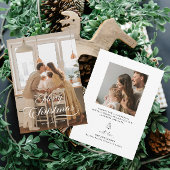 エレガントクリスマスファミリーフォトホリデーカード 招待状