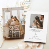 エレガントクリスマスファミリーフォトホリデーカード 招待状