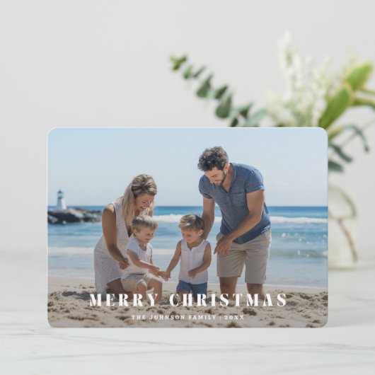 エレガントクリスマスファミリーフォトラ航海のイトハウス シーズンカード (スタンド正面)