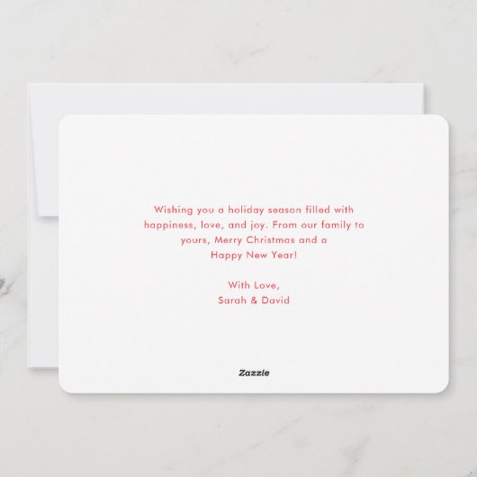 エレガントクリスマスファミリーフォトラ航海のイトハウス シーズンカード (裏面)