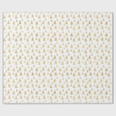 エレガントクリスマスフェイク金ゴールドパインツリーズホリデー ラッピングペーパー (フラット)