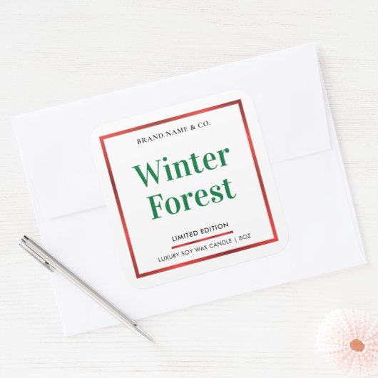 エレガントクリスマスフェスティバルカラーキャンドルパッケージ スクエアシール (封筒)