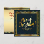 エレガントクリスマスフラットカード 招待状 (正面/裏面)