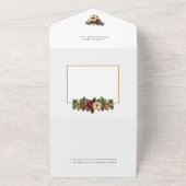 エレガントクリスマスフローラアーチ写真 オールインワン招待状 (外側)