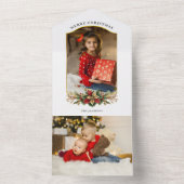 エレガントクリスマスフローラアーチ写真 オールインワン招待状 (内側)