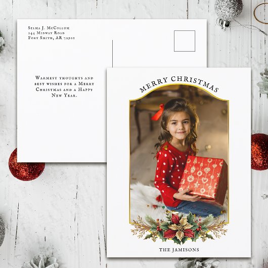 エレガントクリスマスフローラアーチ写真 シーズンポストカード