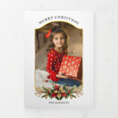 エレガントクリスマスフローラアーチ写真 三つ折りカード (カバー)