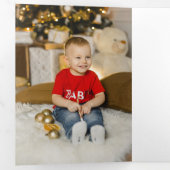 エレガントクリスマスフローラアーチ写真 三つ折りカード (内部最初)