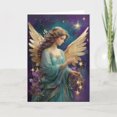 エレガントクリスマスフローラカスタム文字 カード (正面)