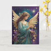 エレガントクリスマスフローラカスタム文字 カード (黄色い花)