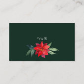 エレガントクリスマスフローラグリーンウェディングレセプション エンクロージャーカード (裏面)