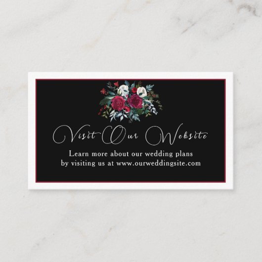 エレガントクリスマスフローラバラホリ結婚ーズ エンクロージャーカード (正面)