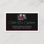 エレガントクリスマスフローラバラQRコー結婚ド エンクロージャーカード (正面)