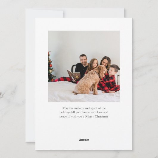 エレガントクリスマスフローラファミリーフォトコラージュ シーズンカード (裏面)