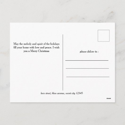 エレガントクリスマスフローラファミリーフォトコラージュ シーズンポストカード (裏面)