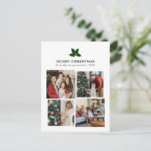 エレガントクリスマスフローラファミリーフォトコラージュ シーズンポストカード (スタンド正面)