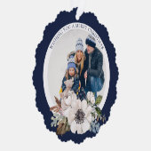 エレガントクリスマスフローラフォト紙オーナメントカード オーナメントカード (右)