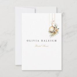 エレガントクリスマスフローラブライダルシャワー招待 招待状