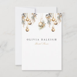 エレガントクリスマスフローラブライダルシャワー招待 招待状