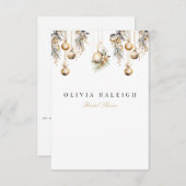 エレガントクリスマスフローラブライダルシャワー招待 招待状 (正面/裏面)