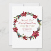 エレガントクリスマスフローラポインセチア 招待状 (正面)