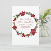 エレガントクリスマスフローラポインセチア 招待状 (スタンド正面)