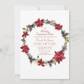 エレガントクリスマスフローラポインセチア 招待状 (正面)