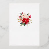 エレガントクリスマスフローラポインセチア 箔招待状 (裏面)