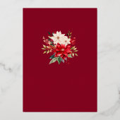 エレガントクリスマスフローラポインセチア 箔招待状 (裏面)