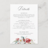 エレガントクリスマスフローラ冬の結婚式詳細 エンクロージャーカード (正面)