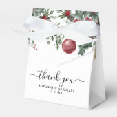 エレガントクリスマスフローラ冬の結婚式 フェイバーボックス (正面サイド)