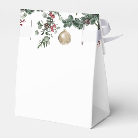 エレガントクリスマスフローラ冬の結婚式 フェイバーボックス (裏面サイド)