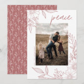 エレガントクリスマスフローラ平和赤面写真 シーズンカード (正面/裏面)