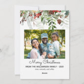 エレガントクリスマスフローラ心地よい&ジョイ写真 シーズンカード (裏面)