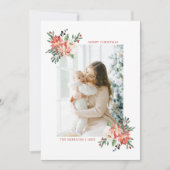 エレガントクリスマスフローラ植物写真カード (正面)