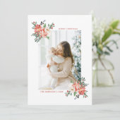 エレガントクリスマスフローラ植物写真カード (スタンド正面)