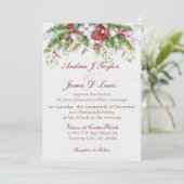 エレガントクリスマスフローラ結婚式招待状 招待状 (スタンド正面)