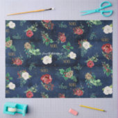 エレガントクリスマスフローラ金ゴールドスクリプトファミリ名 薄葉紙