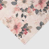 エレガントクリスマスフローラ&ベリーピンクのデコページ 薄葉紙 (詳細)