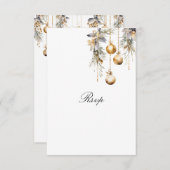 エレガントクリスマスフローラRSVPカード 出欠カード (正面/裏面)