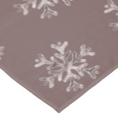 エレガントクリスマスブラウン銀雪片パターン テーブルクロス (アングル)