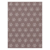 エレガントクリスマスブラウン銀雪片パターン テーブルクロス (正面)