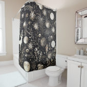 エレガントクリスマスブラックモダンフェスティバル シャワーカーテン (インサイチュ)