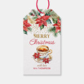 エレガントクリスマスブランチ茶パーティーテンプレート ギフトタグ (正面)