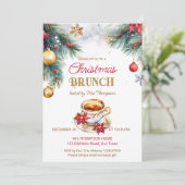エレガントクリスマスブランチ茶パーティーテンプレート 招待状 (スタンド正面)