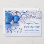 エレガントクリスマスブルーのボールアイス企業の事業 招待状 (正面)