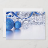 エレガントクリスマスブルーのボールアイス企業の事業 招待状 (裏面)