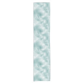 エレガントクリスマスブルー雪片パターン ショートテーブルランナー (正面)